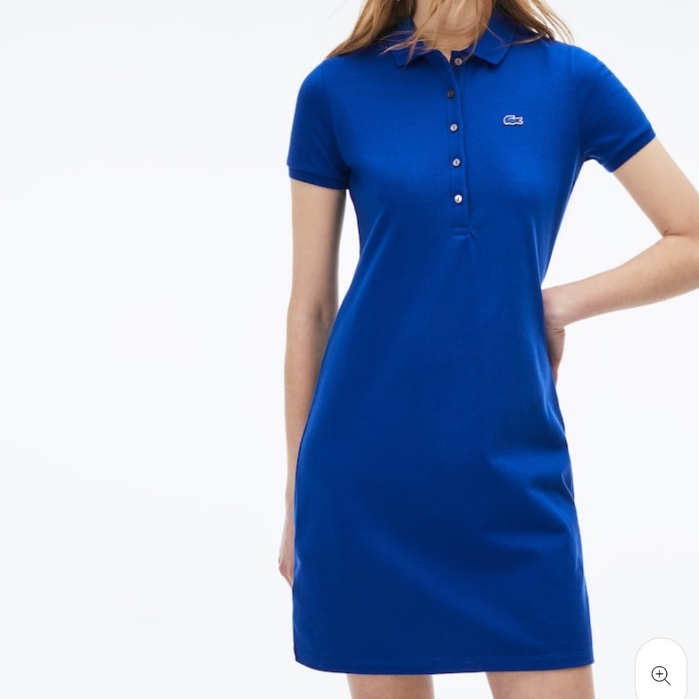Lacoste stretch cotton royal blue dress
